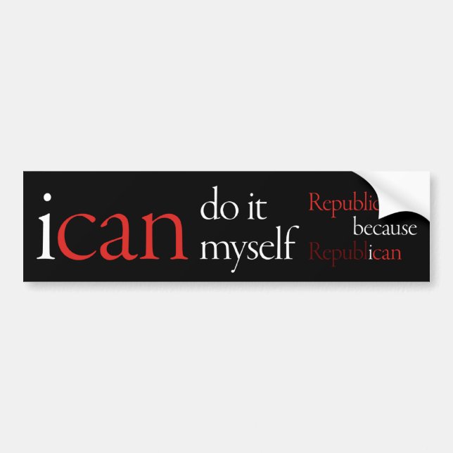 "i can" Bumpersticker Black Bumper Sticker (Front)