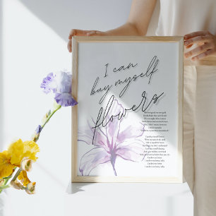 I can buy myself flowers Lyric Song Poster