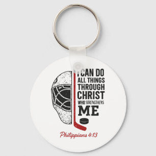 I Can Do All Thing Through Christ Christian Hockey Key Ring