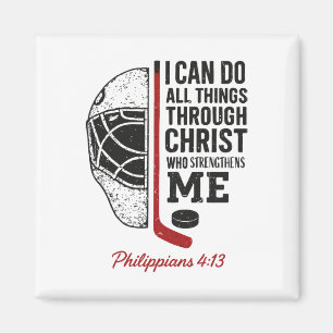 I Can Do All Thing Through Christ Christian Hockey Magnet
