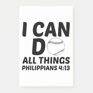 I CAN DO ALL THINGS BASEBALL POST-IT NOTES