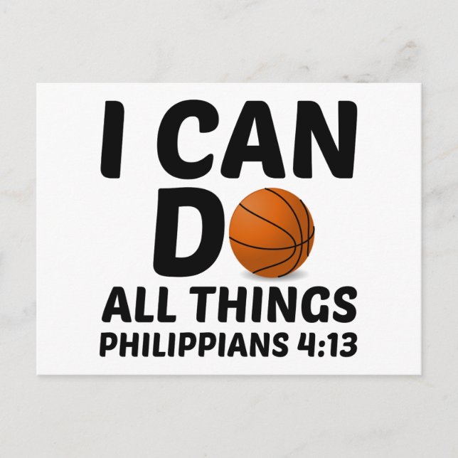 I CAN DO ALL THINGS BASKETBALL POSTCARD (Front)