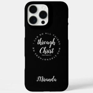 I Can Do All Things Bible Verse Black & White iPhone 16 Pro Max Case