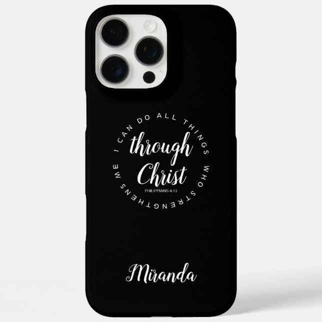 I Can Do All Things Bible Verse Black & White Case-Mate iPhone Case (Back)