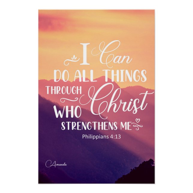 I Can Do all things Bible Verse Christian Poster (Front)