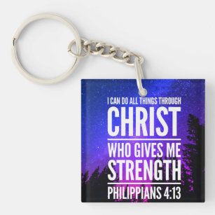 I Can Do All Things Christian Bible Verse Key Ring