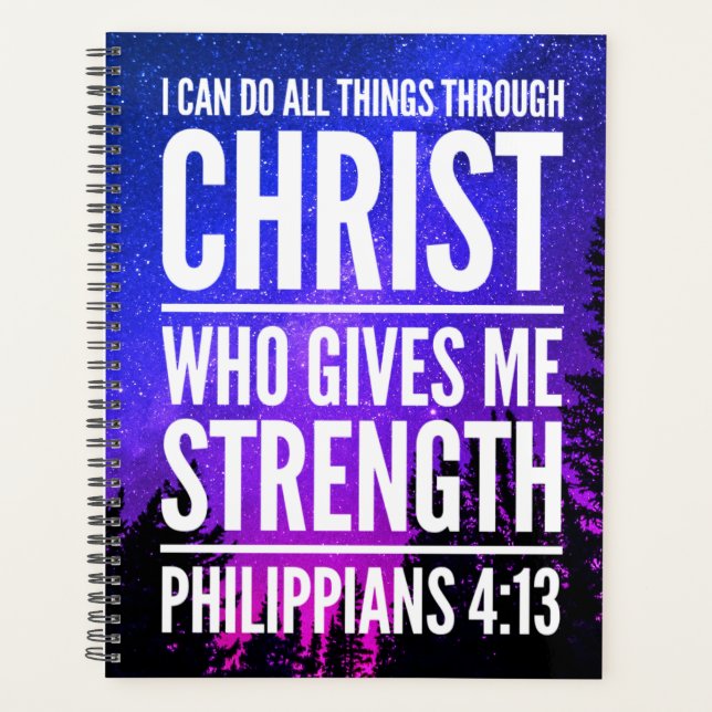 I Can Do All Things Christian Bible Verse Planner (Front)