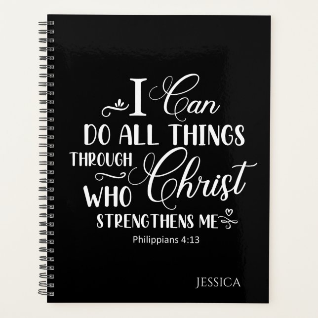 I Can Do All things Christian Bible Verse Planner (Front)