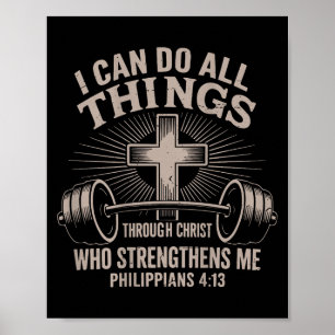 I Can Do All Things Funny Christian Workout Gym Je Poster
