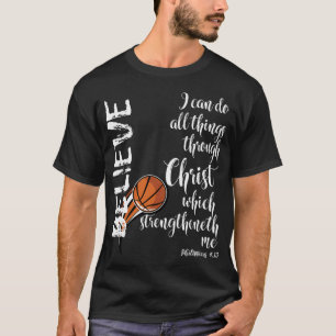I Can Do All Things Kjv Bible Verse Basketball T-Shirt