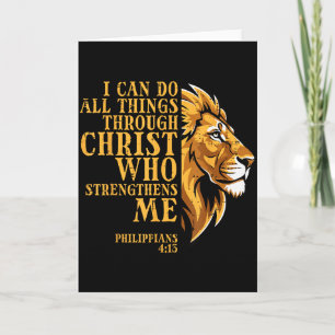 I Can Do All Things Lion Christian God Jesus Men W Card