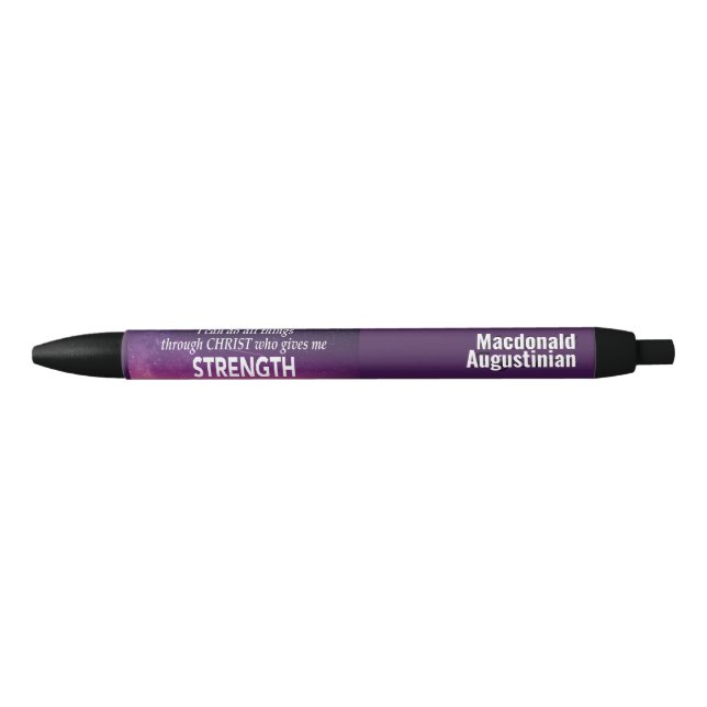 I CAN DO ALL THINGS Personalised Christian Black Ink Pen (Front)