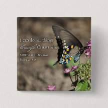 I can do all things Phil 4 Butterfly photo button