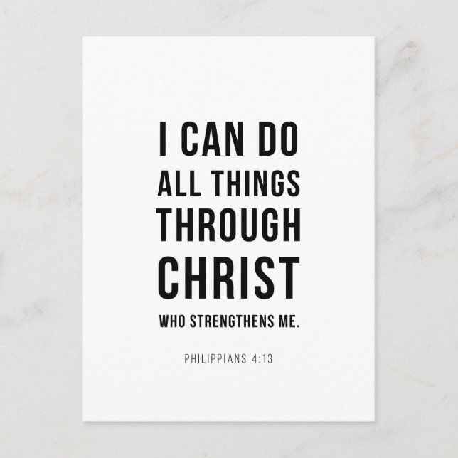 I Can Do All Things Philippians 4:13 Postcard (Front)