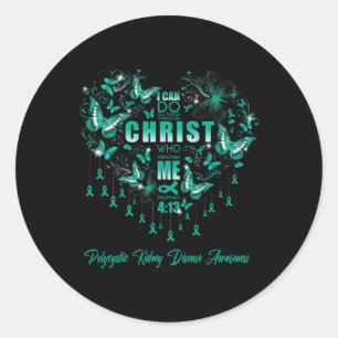 I Can Do All Things Polycystic Kidney Disease Awar Classic Round Sticker