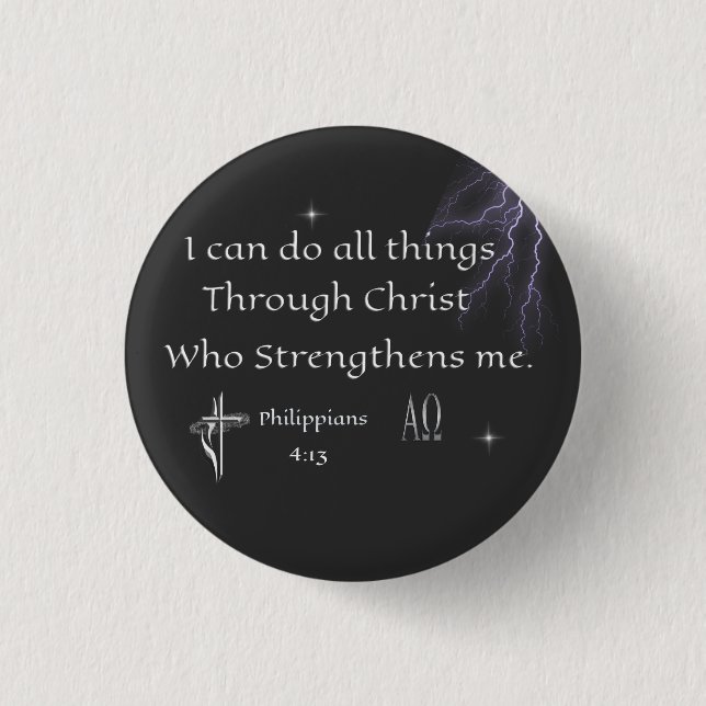 I can do all things Scripture 3 Cm Round Badge (Front)