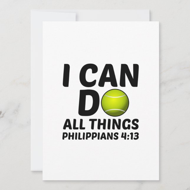 I CAN DO ALL THINGS TENNIS FUN HOLIDAY CARD (Front)