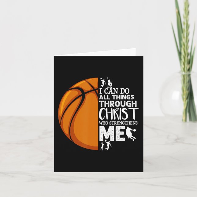 I Can Do All Things Through Christ Basketball Chri Card (Front)