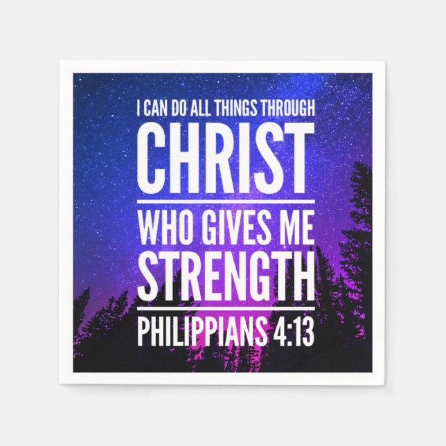I Can Do All Things Through Christ Bible Verse Napkin (Front)