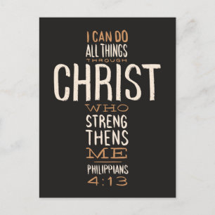 I Can Do All Things Through Christ Bible Verse Postcard