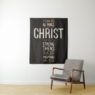 I Can Do All Things Through Christ Bible Verse Tapestry