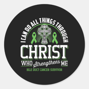 I Can Do All Things Through Christ Bile Duct Cance Classic Round Sticker
