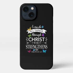 I Can Do All Things Through Christ Butterfly Art iPhone 13 Case