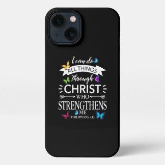 I Can Do All Things Through Christ Butterfly Art iPhone 13 Case