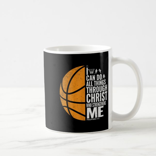 I Can Do All Things Through Christ Christian Baske Coffee Mug (Right)