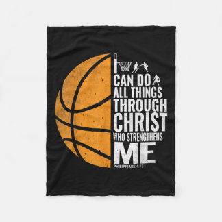 I Can Do All Things Through Christ Christian Baske Fleece Blanket