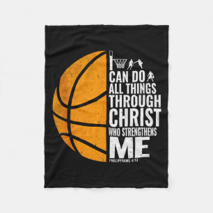 I Can Do All Things Through Christ Christian Baske Fleece Blanket