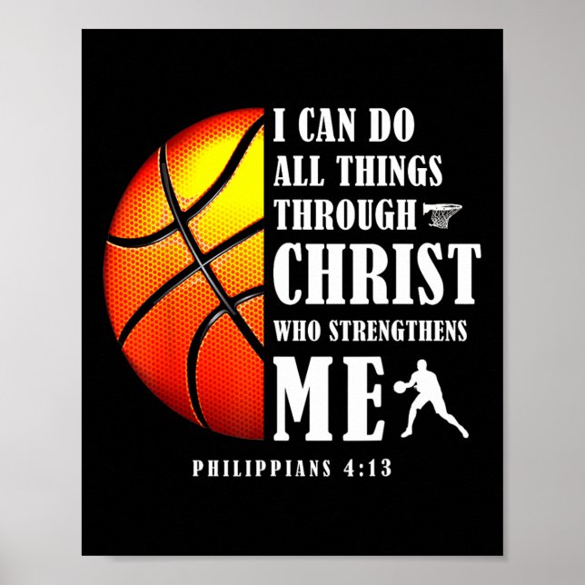 I Can Do All Things Through Christ Christian Baske Poster (Front)
