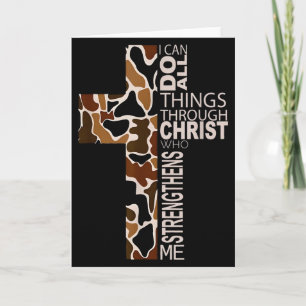 I Can Do All Things Through Christ Christian Camo Card