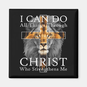 I Can Do All Things Through Christ Christian Lion Magnet