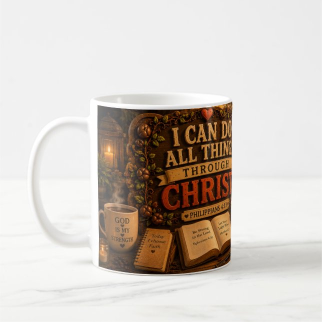 I Can Do All Things Through Christ Coffee Mug (Left)