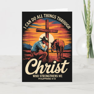 I Can Do All Things Through Christ Cowboy Christia Card