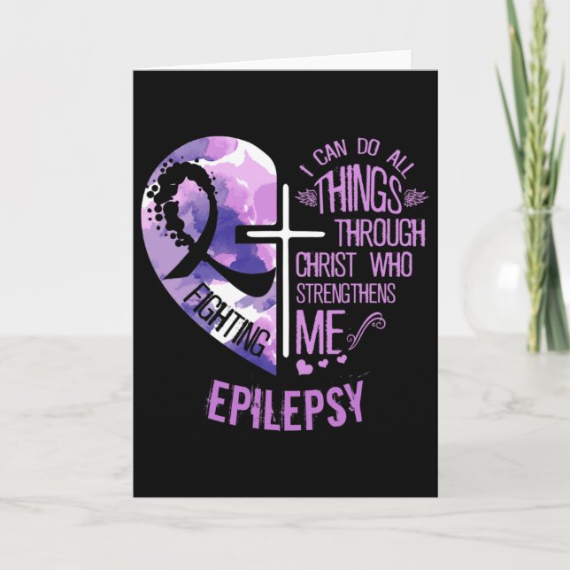 I Can Do All Things Through Christ - Epilepsy Awar Card (Front)