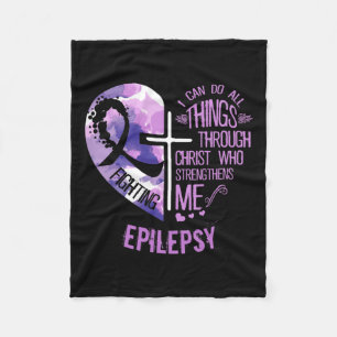 I Can Do All Things Through Christ - Epilepsy Awar Fleece Blanket