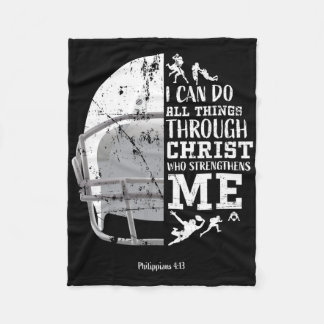 I Can Do All Things Through Christ Football Philip Fleece Blanket