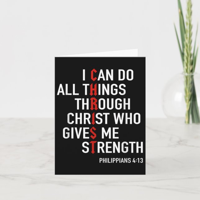 I Can Do All Things Through Christ God Christian B Card (Front)