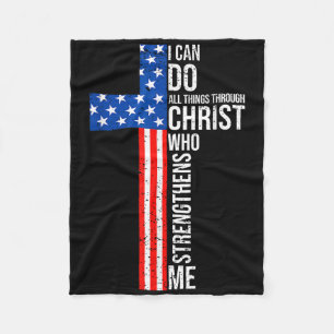 I Can Do All Things Through Christ Jesus Christian Fleece Blanket