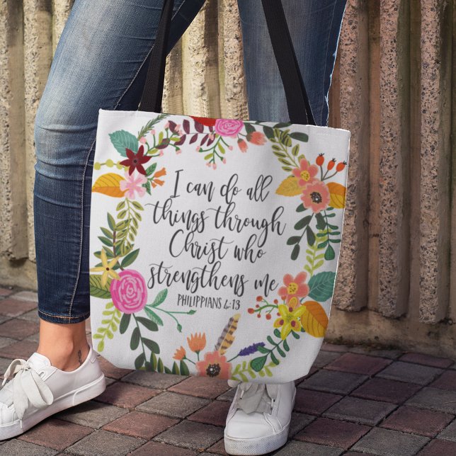 I can do all things through Christ Philippians Tote Bag (Creator Uploaded)