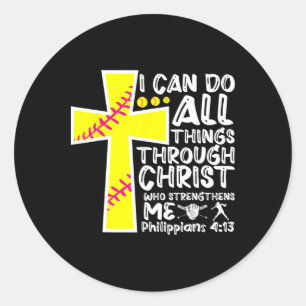 I Can Do All Things Through Christ Softll Christia Classic Round Sticker