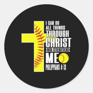 I Can Do All Things Through Christ Softll Christia Classic Round Sticker