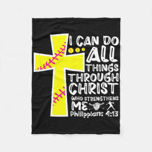 I Can Do All Things Through Christ Softll Christia Fleece Blanket