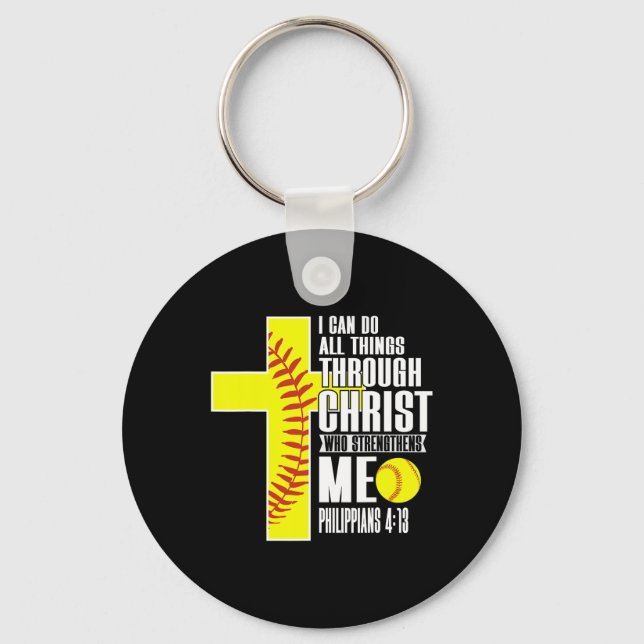 I Can Do All Things Through Christ Softll Christia Key Ring (Front)