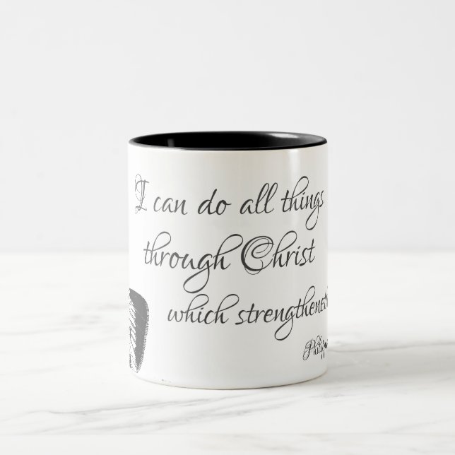 I Can Do All Things through Christ  Two-Tone Coffee Mug (Center)