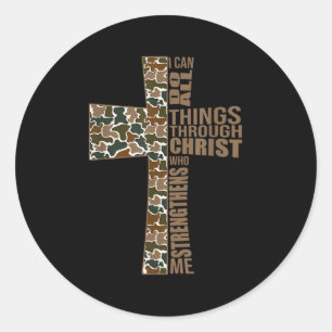 I Can Do All Things Through Christ Who Strengthens Classic Round Sticker