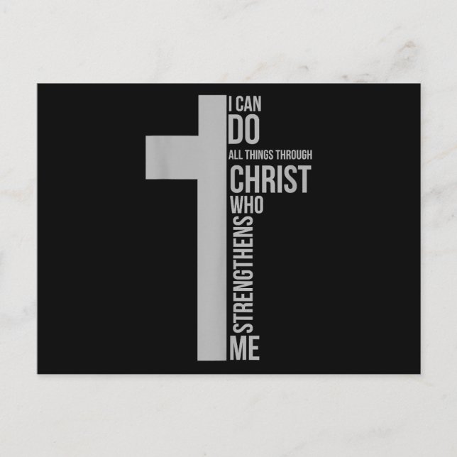 I Can Do All Things Through Christ Who Strengthens Holiday Postcard (Front)