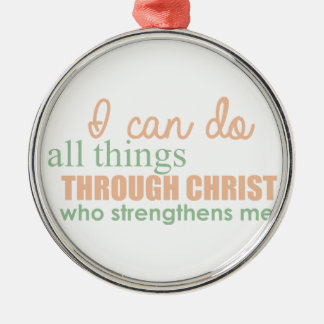 I can do all things through Christ Who strengthens Metal Tree Decoration